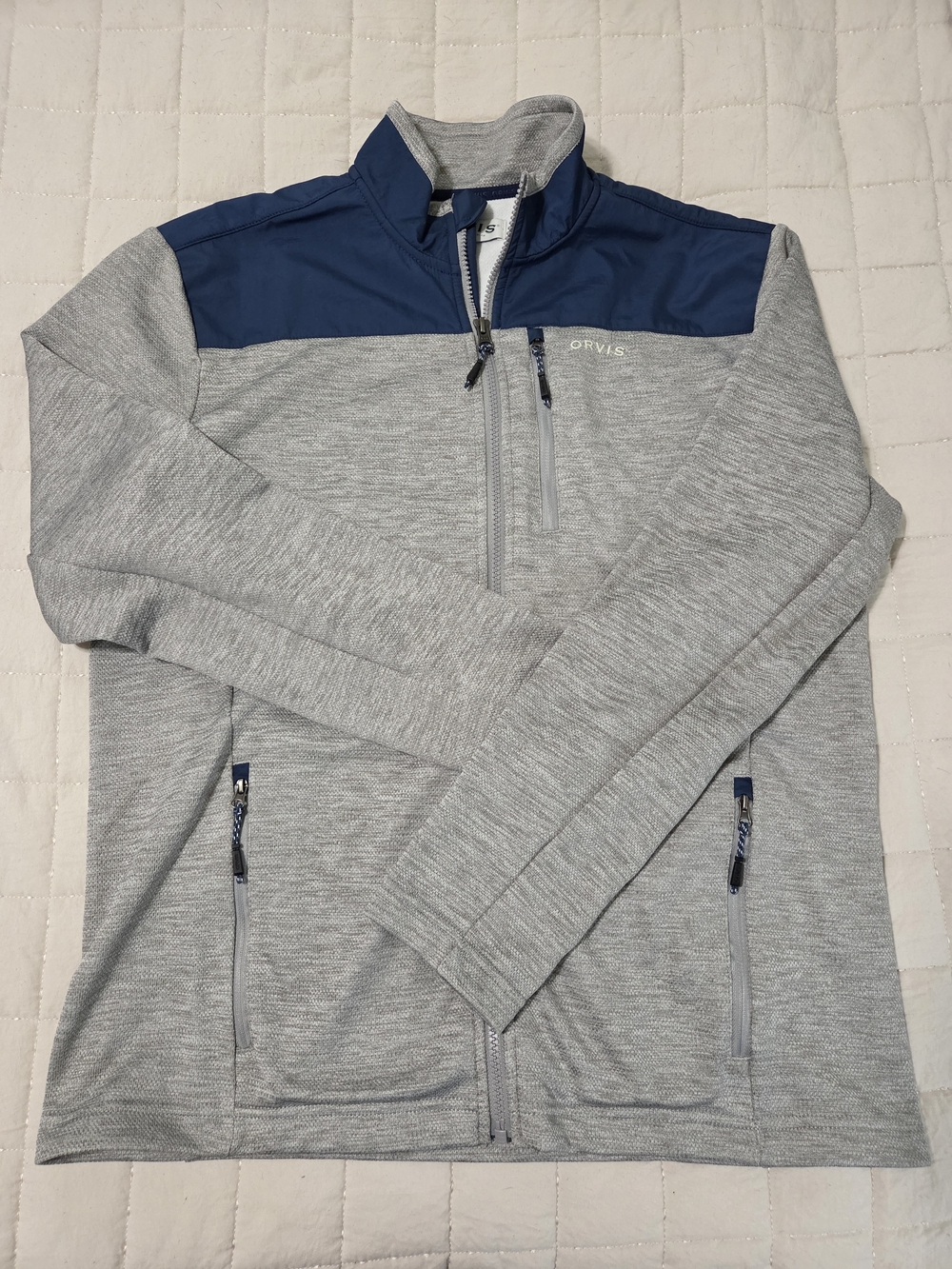 Orvis Men's Light Gray and Navy Jacket